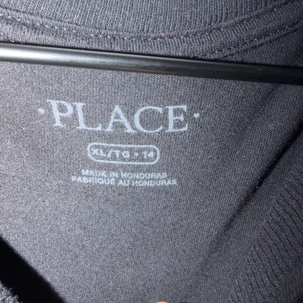 The Children's Place Graphic Tee Kids XL‎ 14 Black Excellent Flaming Football